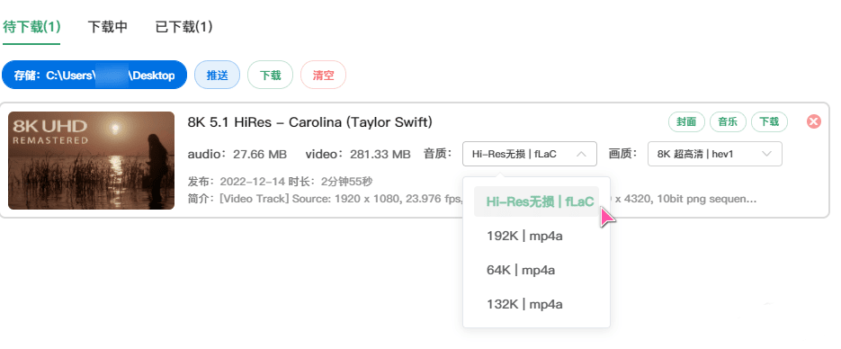 极简纯净B站视频下载器biliDown v1.0.3,支持8K+Hi-Res音效及字幕、刮削等
