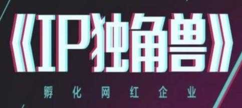 IP独角兽,孵化网红企业,ip教程